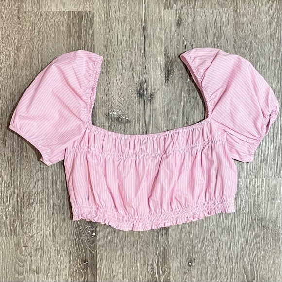 Zara Cropped Pink Striped Top - NWOT Woman’s Med - Picture 2 of 6